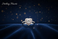 Radiant Embrace - Pink Halo Edition 1.5ct Double Halo Heart Moissanite Ring