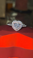 Radiant Embrace - Pink Halo Edition 1.5ct Double Halo Heart Moissanite Ring