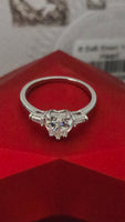 Beloved Heart - 1ct Moissanite Heart Ring - Sterling Silver 925