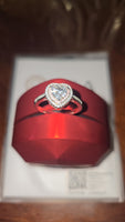 Radiant Embrace - Pink Halo Edition 1.5ct Double Halo Heart Moissanite Ring