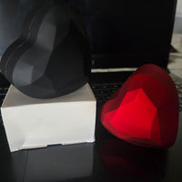 Heart-shaped Ring Box with interior LED light - Sterling Hearts