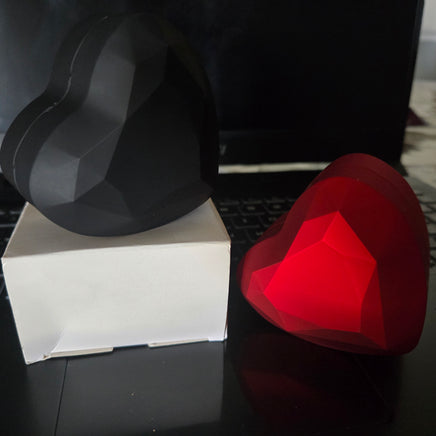 Heart-shaped Ring Box with interior LED light - Sterling Hearts