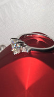 Beloved Heart - 1ct Moissanite Heart Ring - Sterling Silver 925