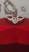 Beloved Heart - 1ct Moissanite Heart Ring - Sterling Silver 925