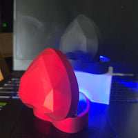 Heart-shaped Ring Box with interior LED light - Sterling Hearts