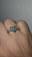 Brilliant Heart - 4ct Moissanite Heart Ring with Accent Stones Sterling Silver 925