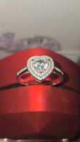 Radiant Embrace - Pink Halo Edition 1.5ct Double Halo Heart Moissanite Ring